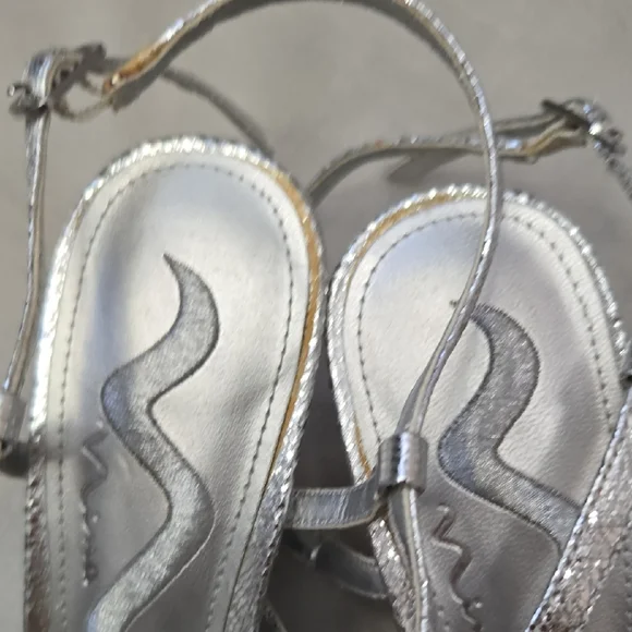 Nina Silver Strappy Heels - Picture 7 of 8